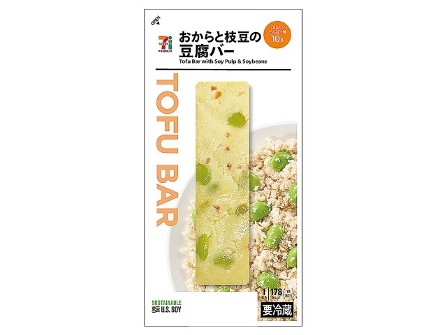 ７Ｐたんぱく質１０ｇのおからと枝豆の豆腐バー